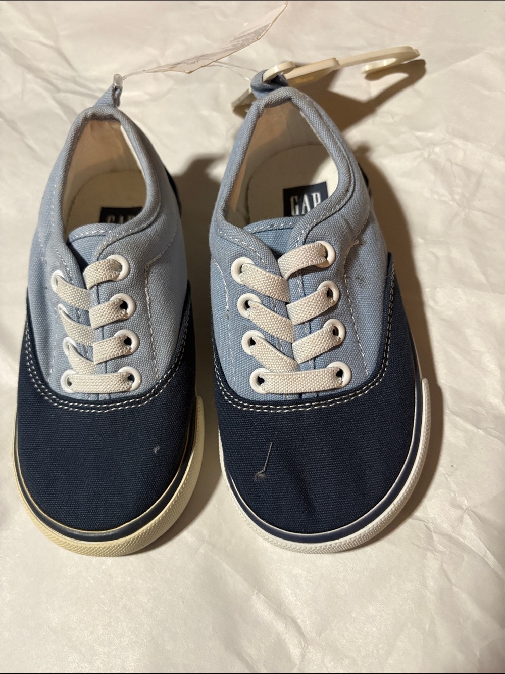 GAP Two-Tone Navy and Light Blue Canvas Kids Sneakers